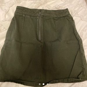 Green Denim mini skirt